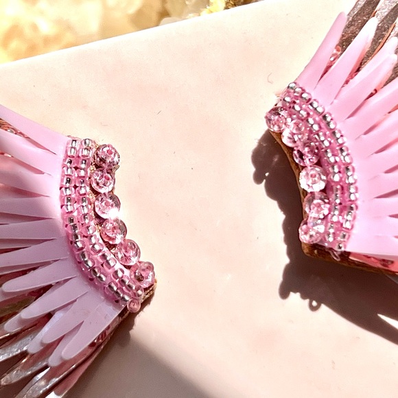 🌺🎉HP🎉🌺 NWT Mignonne Gavigan Mini Madeline Earrings Rose Gold Pink - Picture 5 of 16